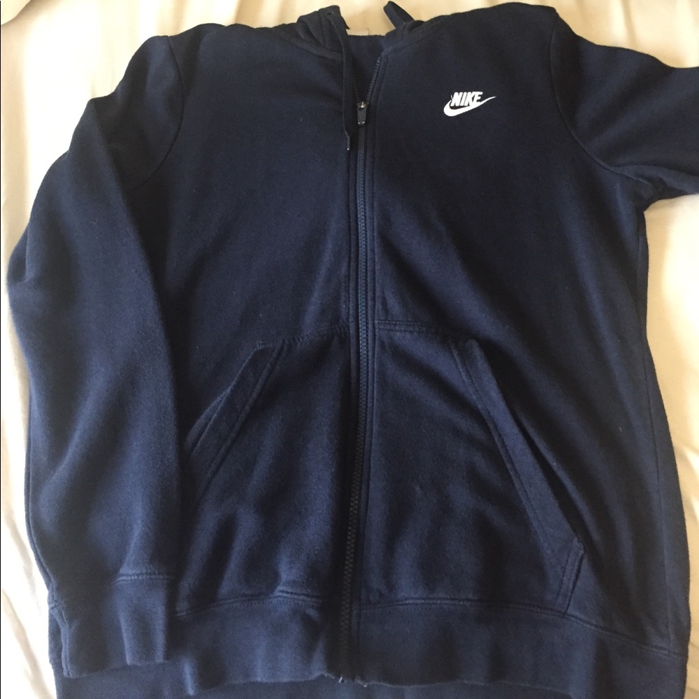 Nazy blue Nike zip up hoodie